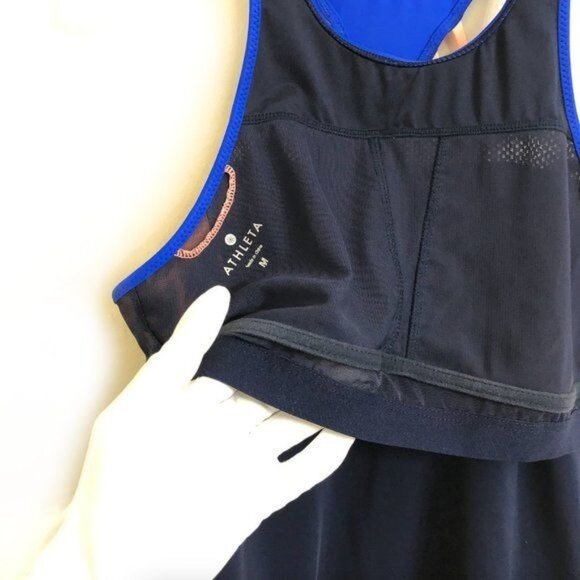 Athleta Colorblock Tri-ssential Tankini Tank Top Gym Workout Swim Run M - Picture 7 of 11